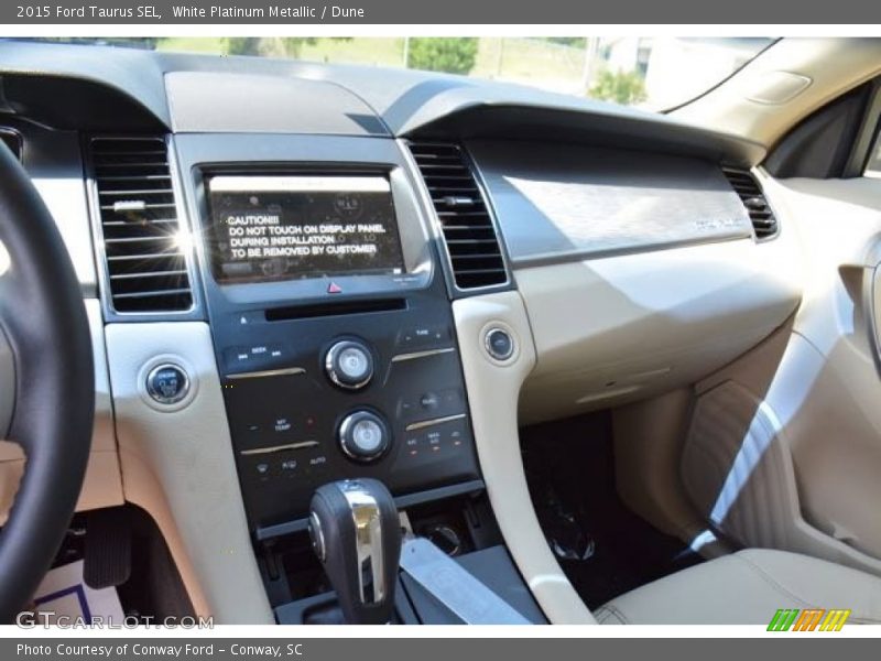 White Platinum Metallic / Dune 2015 Ford Taurus SEL