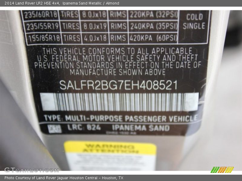 Ipanema Sand Metallic / Almond 2014 Land Rover LR2 HSE 4x4