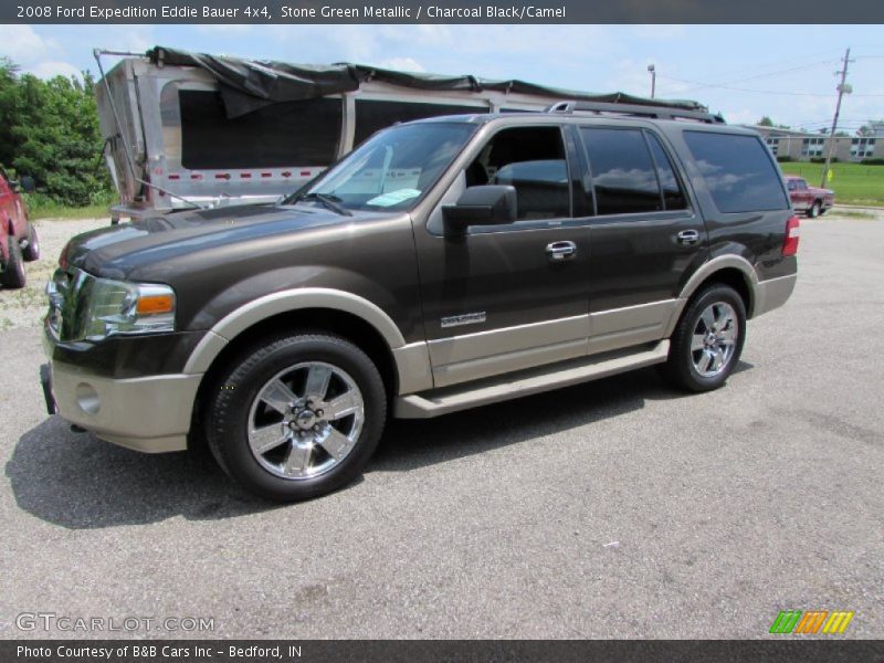 Stone Green Metallic / Charcoal Black/Camel 2008 Ford Expedition Eddie Bauer 4x4