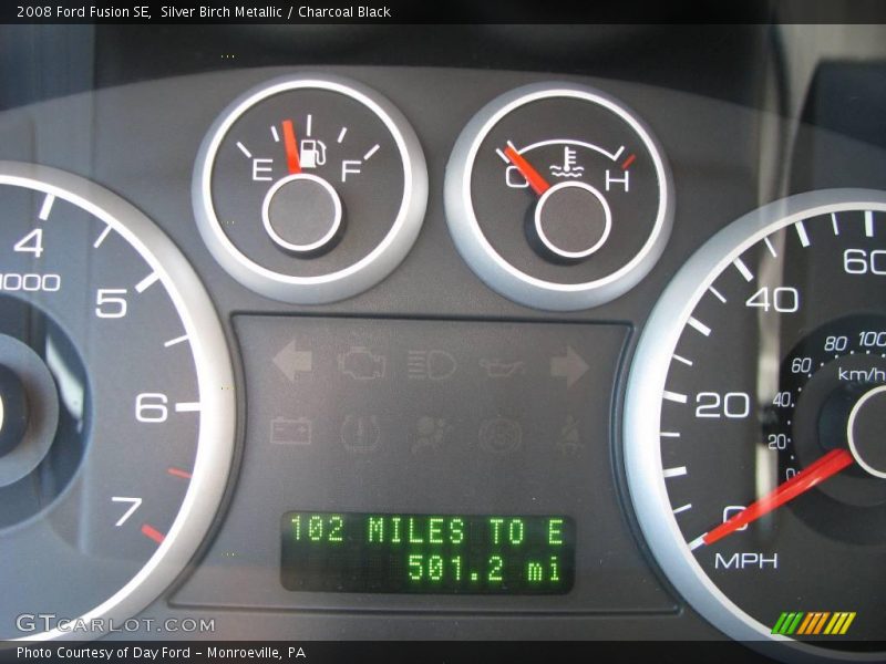 Silver Birch Metallic / Charcoal Black 2008 Ford Fusion SE