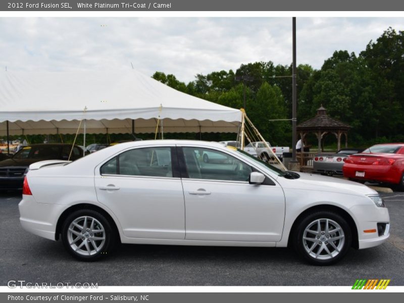 White Platinum Tri-Coat / Camel 2012 Ford Fusion SEL
