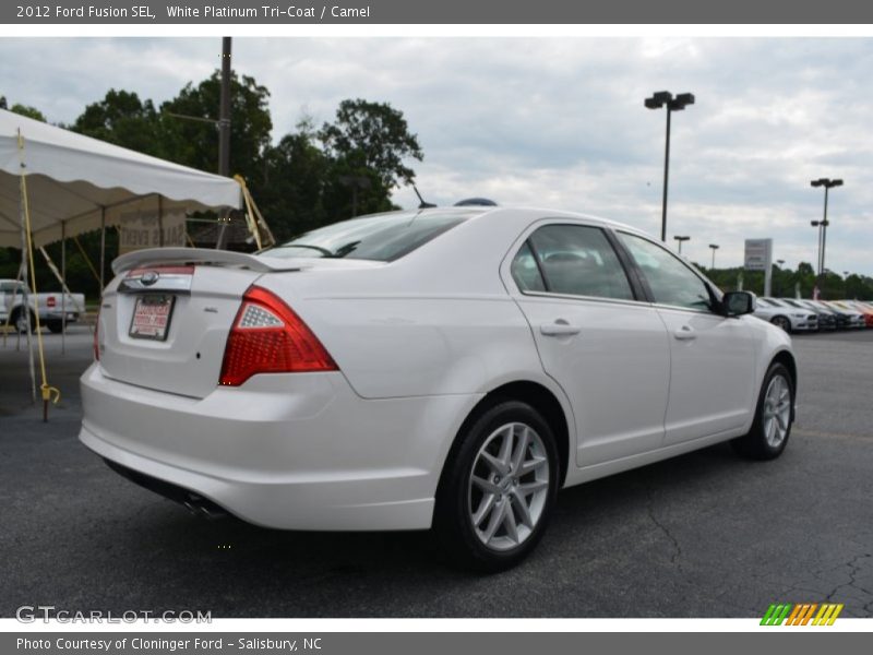 White Platinum Tri-Coat / Camel 2012 Ford Fusion SEL