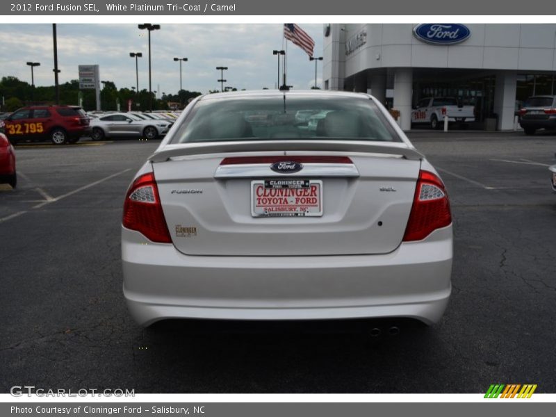 White Platinum Tri-Coat / Camel 2012 Ford Fusion SEL