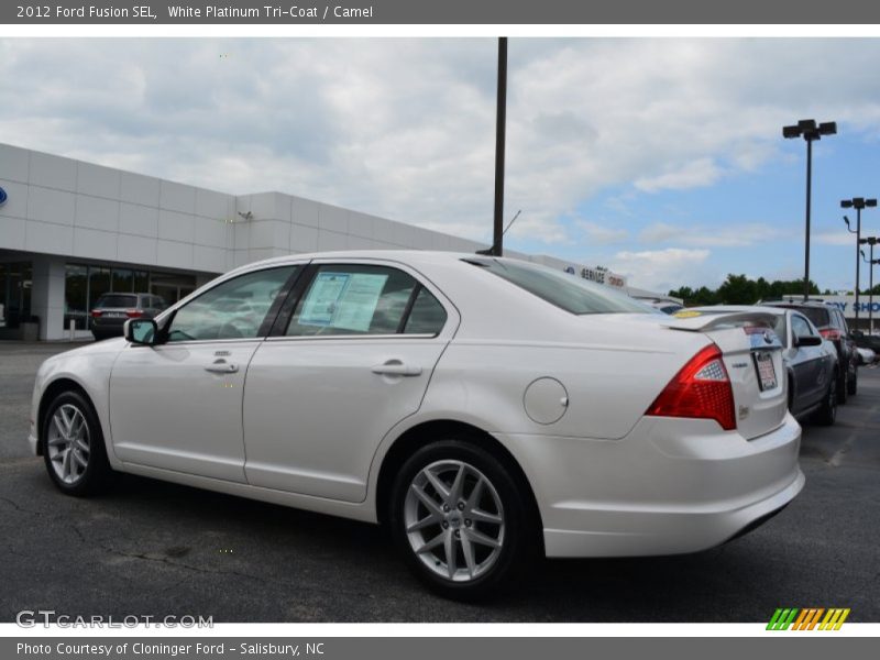 White Platinum Tri-Coat / Camel 2012 Ford Fusion SEL