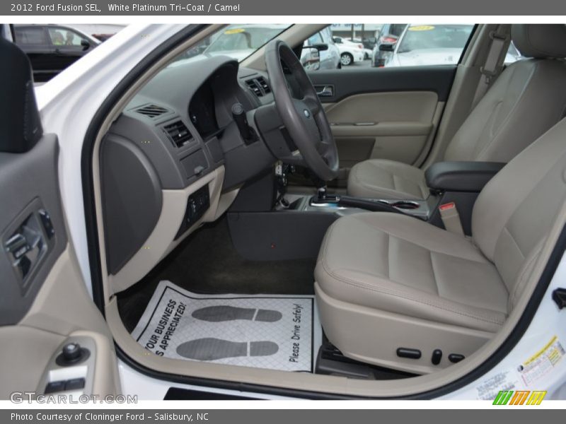 White Platinum Tri-Coat / Camel 2012 Ford Fusion SEL