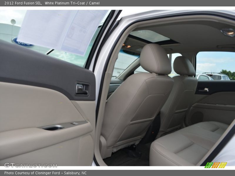 White Platinum Tri-Coat / Camel 2012 Ford Fusion SEL