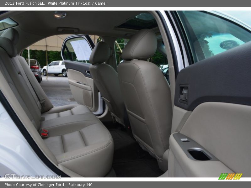 White Platinum Tri-Coat / Camel 2012 Ford Fusion SEL