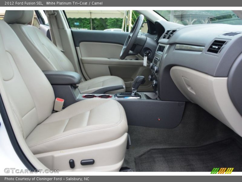 White Platinum Tri-Coat / Camel 2012 Ford Fusion SEL