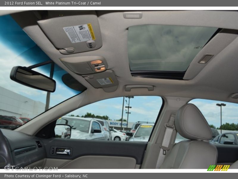 White Platinum Tri-Coat / Camel 2012 Ford Fusion SEL