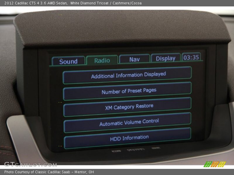Controls of 2012 CTS 4 3.6 AWD Sedan