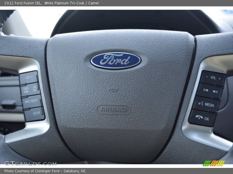White Platinum Tri-Coat / Camel 2012 Ford Fusion SEL