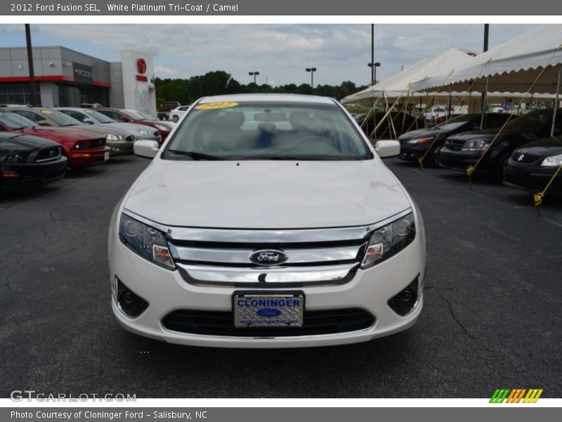 White Platinum Tri-Coat / Camel 2012 Ford Fusion SEL