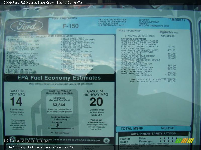 Black / Camel/Tan 2009 Ford F150 Lariat SuperCrew