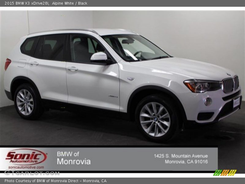 Alpine White / Black 2015 BMW X3 xDrive28i