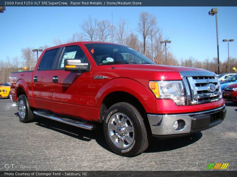 Razor Red Metallic / Stone/Medium Stone 2009 Ford F150 XLT SFE SuperCrew