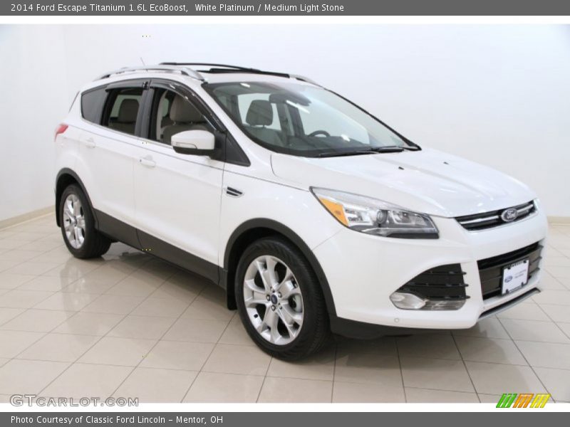 White Platinum / Medium Light Stone 2014 Ford Escape Titanium 1.6L EcoBoost
