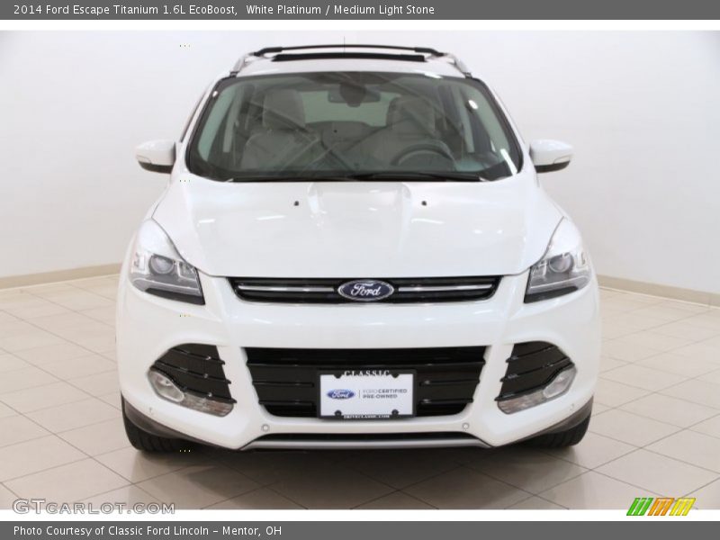 White Platinum / Medium Light Stone 2014 Ford Escape Titanium 1.6L EcoBoost