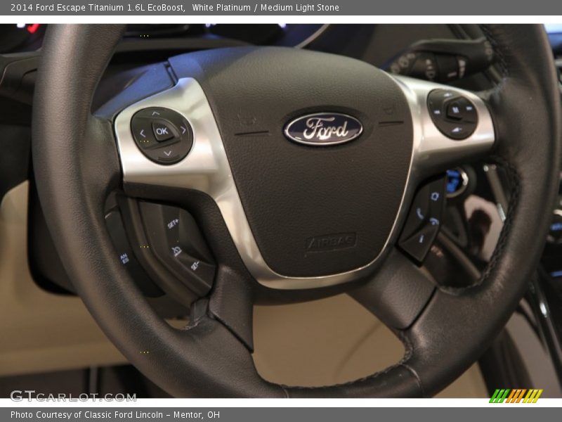 White Platinum / Medium Light Stone 2014 Ford Escape Titanium 1.6L EcoBoost