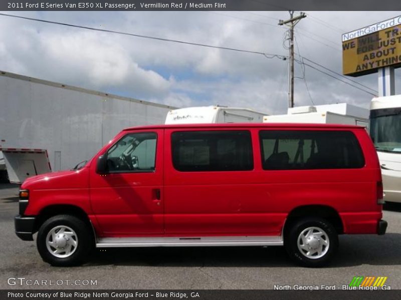 Vermillion Red / Medium Flint 2011 Ford E Series Van E350 XL Passenger