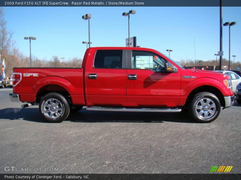 Razor Red Metallic / Stone/Medium Stone 2009 Ford F150 XLT SFE SuperCrew