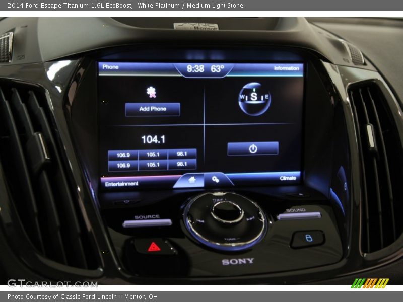 White Platinum / Medium Light Stone 2014 Ford Escape Titanium 1.6L EcoBoost