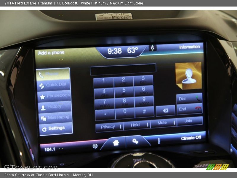 White Platinum / Medium Light Stone 2014 Ford Escape Titanium 1.6L EcoBoost