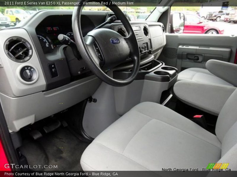 Vermillion Red / Medium Flint 2011 Ford E Series Van E350 XL Passenger
