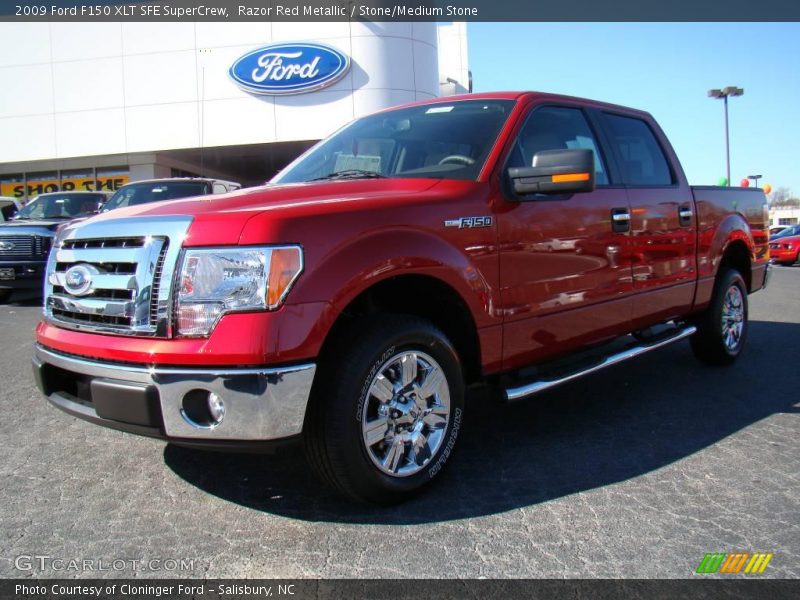 Razor Red Metallic / Stone/Medium Stone 2009 Ford F150 XLT SFE SuperCrew