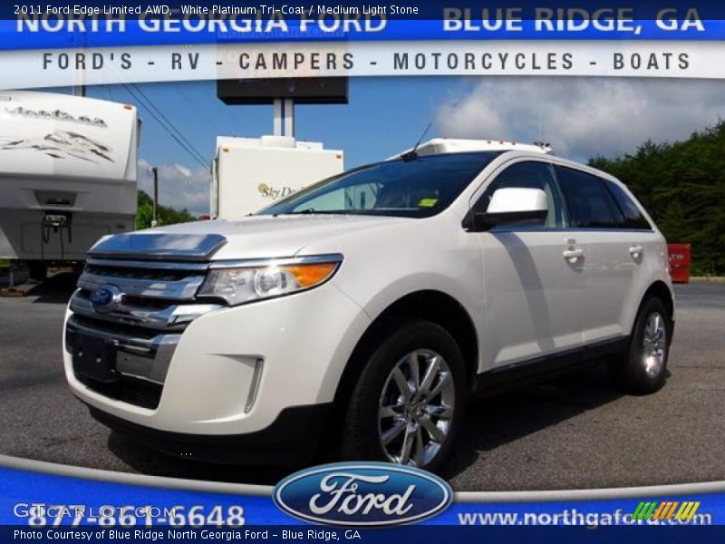 White Platinum Tri-Coat / Medium Light Stone 2011 Ford Edge Limited AWD
