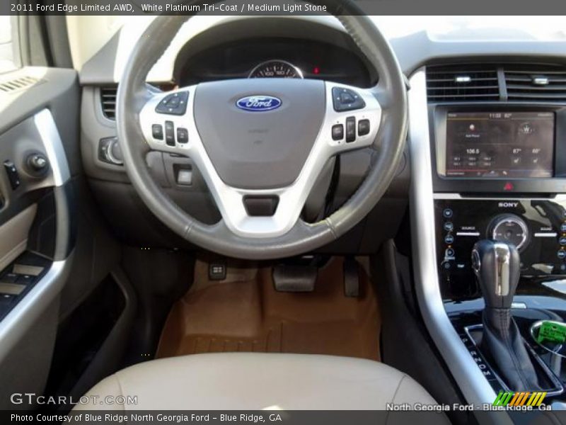 White Platinum Tri-Coat / Medium Light Stone 2011 Ford Edge Limited AWD