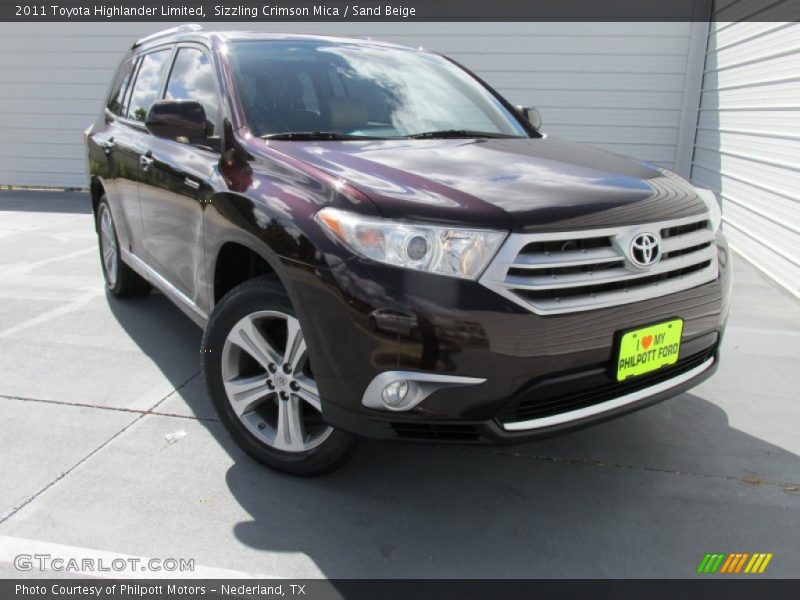 Sizzling Crimson Mica / Sand Beige 2011 Toyota Highlander Limited