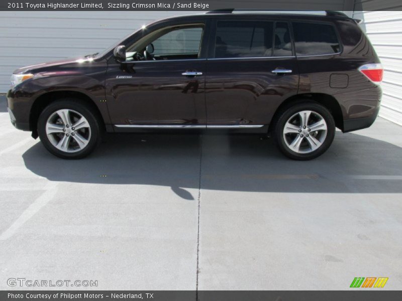 Sizzling Crimson Mica / Sand Beige 2011 Toyota Highlander Limited