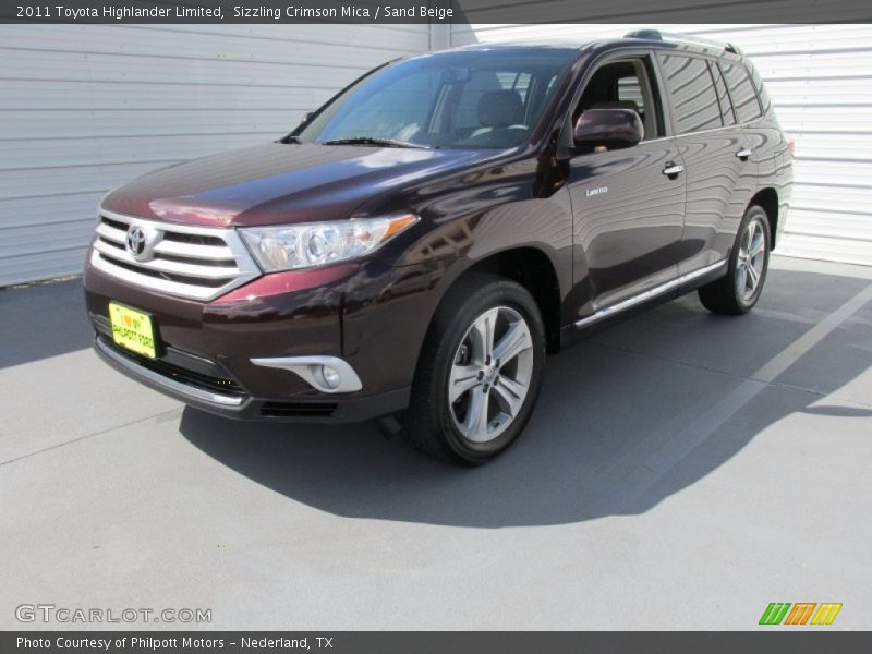 Sizzling Crimson Mica / Sand Beige 2011 Toyota Highlander Limited