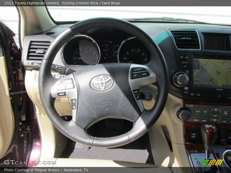 Sizzling Crimson Mica / Sand Beige 2011 Toyota Highlander Limited