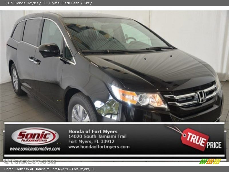 Crystal Black Pearl / Gray 2015 Honda Odyssey EX