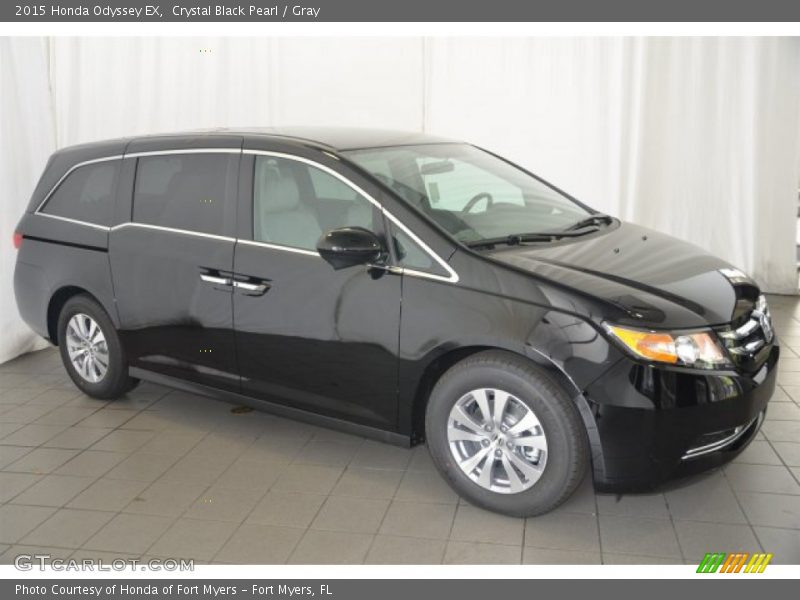 Crystal Black Pearl / Gray 2015 Honda Odyssey EX