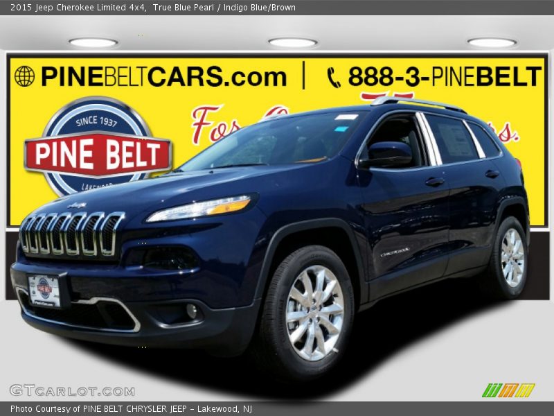 True Blue Pearl / Indigo Blue/Brown 2015 Jeep Cherokee Limited 4x4