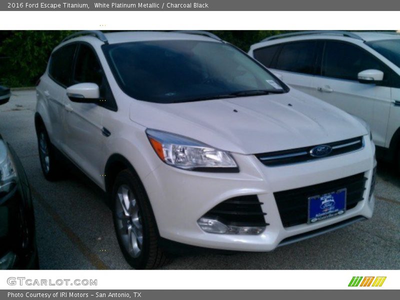 White Platinum Metallic / Charcoal Black 2016 Ford Escape Titanium