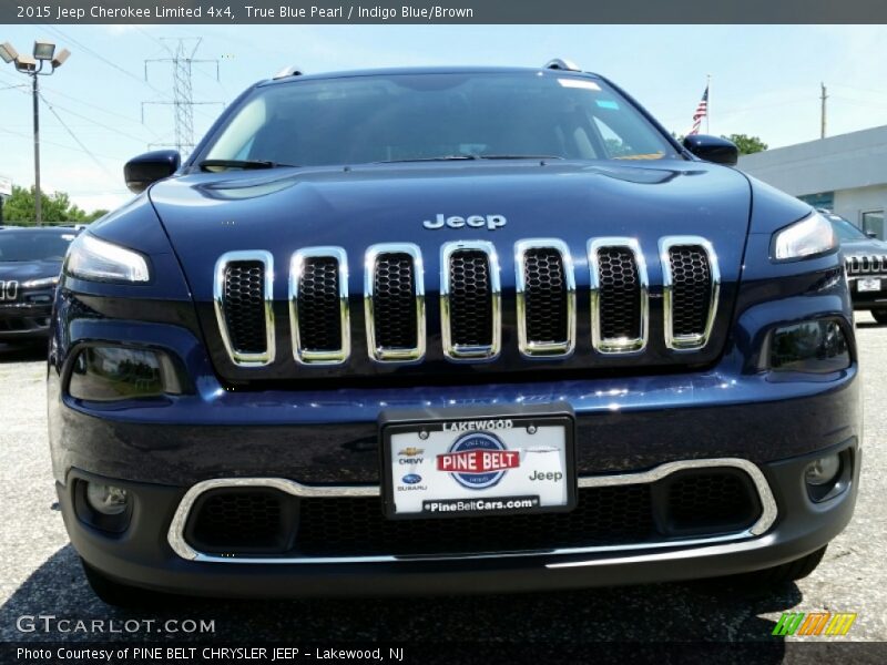 True Blue Pearl / Indigo Blue/Brown 2015 Jeep Cherokee Limited 4x4