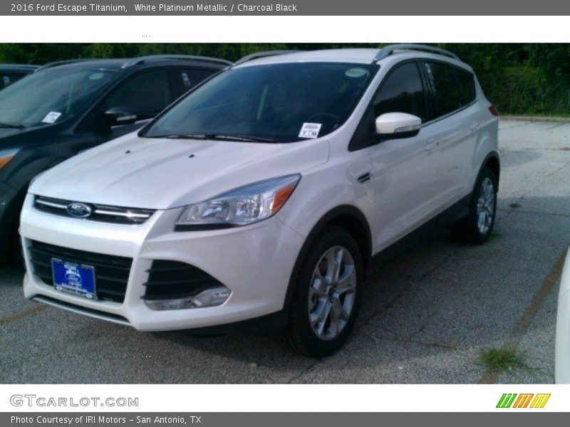 White Platinum Metallic / Charcoal Black 2016 Ford Escape Titanium