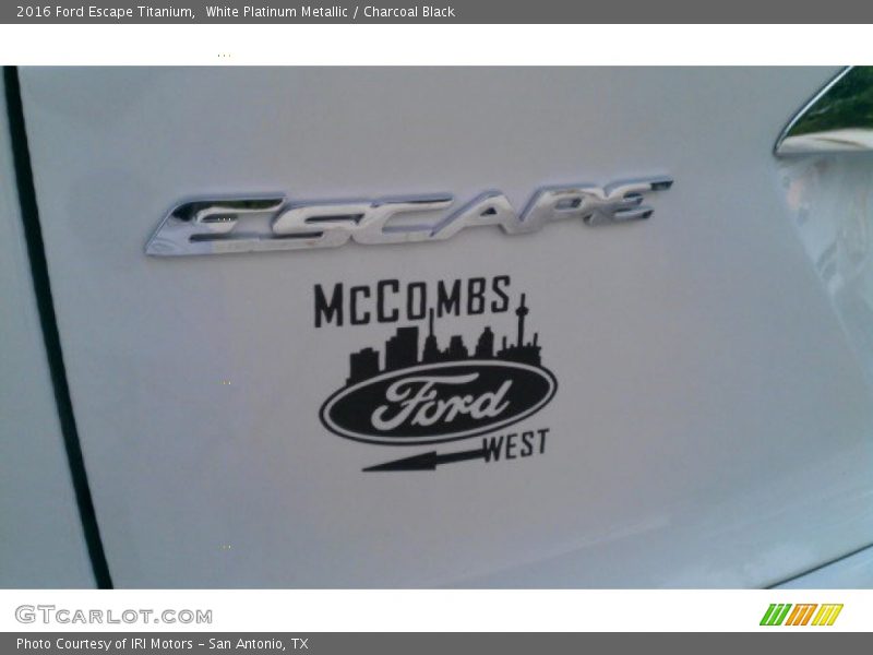 White Platinum Metallic / Charcoal Black 2016 Ford Escape Titanium