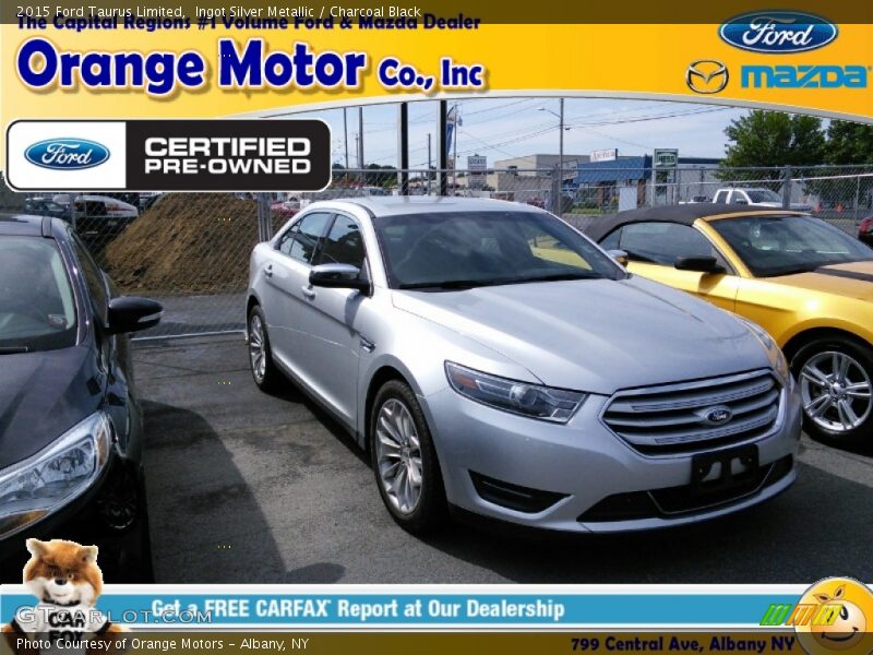 Ingot Silver Metallic / Charcoal Black 2015 Ford Taurus Limited