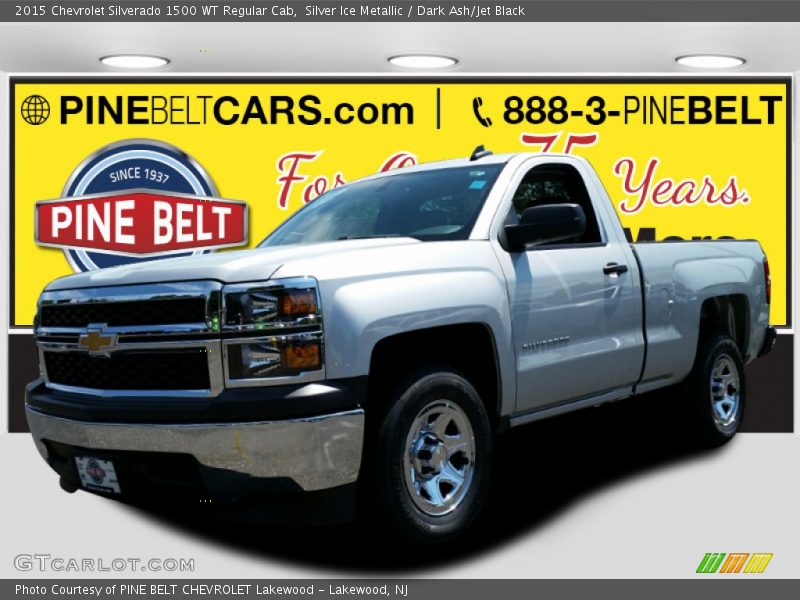 Silver Ice Metallic / Dark Ash/Jet Black 2015 Chevrolet Silverado 1500 WT Regular Cab