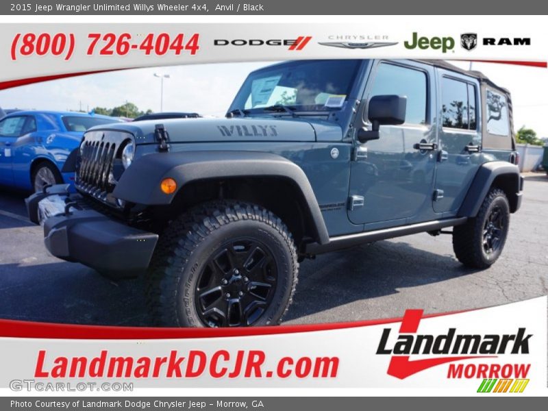 Anvil / Black 2015 Jeep Wrangler Unlimited Willys Wheeler 4x4