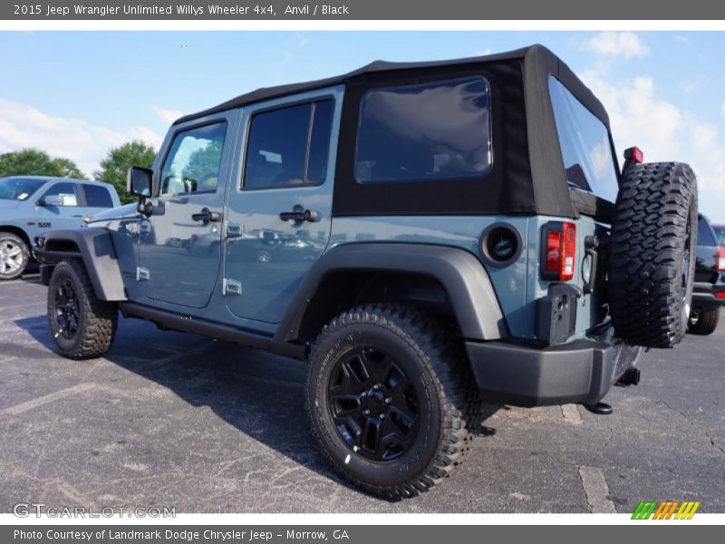 Anvil / Black 2015 Jeep Wrangler Unlimited Willys Wheeler 4x4