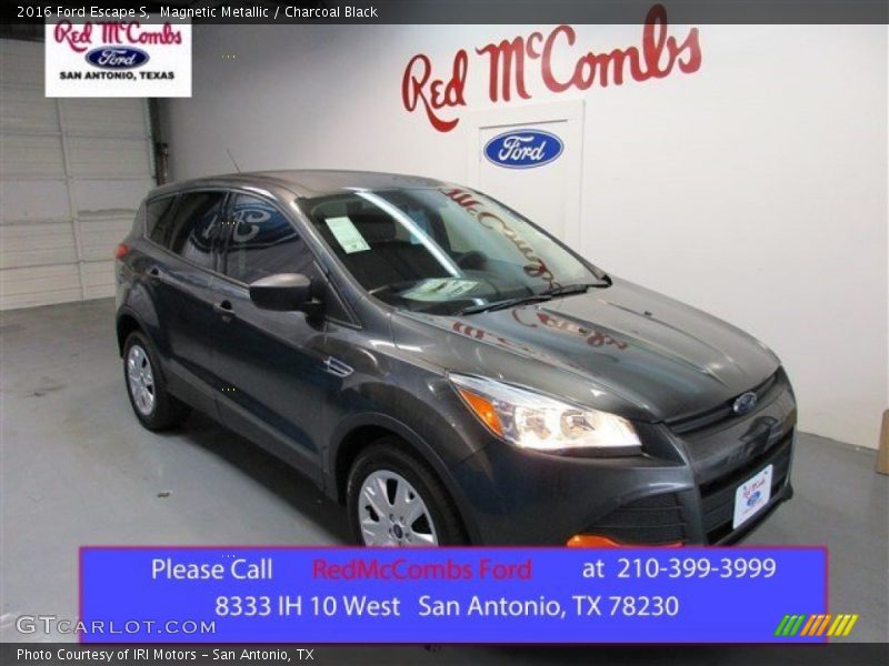 Magnetic Metallic / Charcoal Black 2016 Ford Escape S