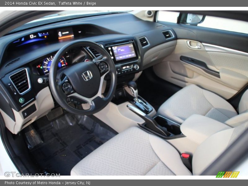 Taffeta White / Beige 2014 Honda Civic EX Sedan