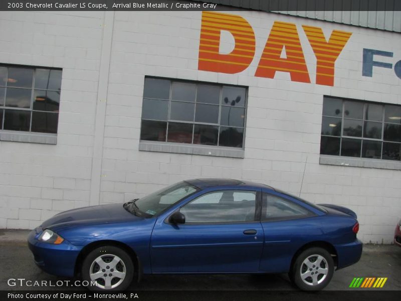 Arrival Blue Metallic / Graphite Gray 2003 Chevrolet Cavalier LS Coupe