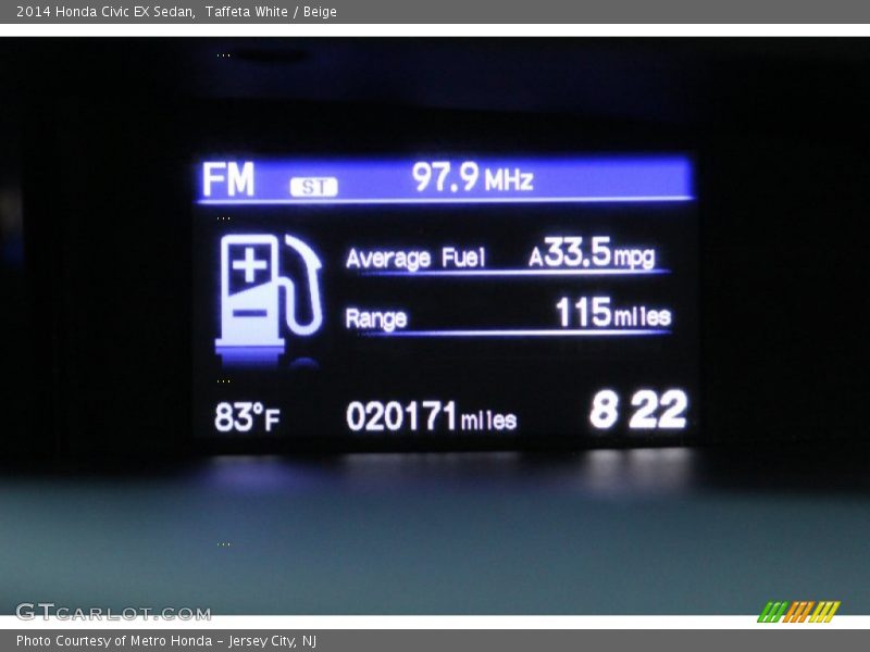 Taffeta White / Beige 2014 Honda Civic EX Sedan