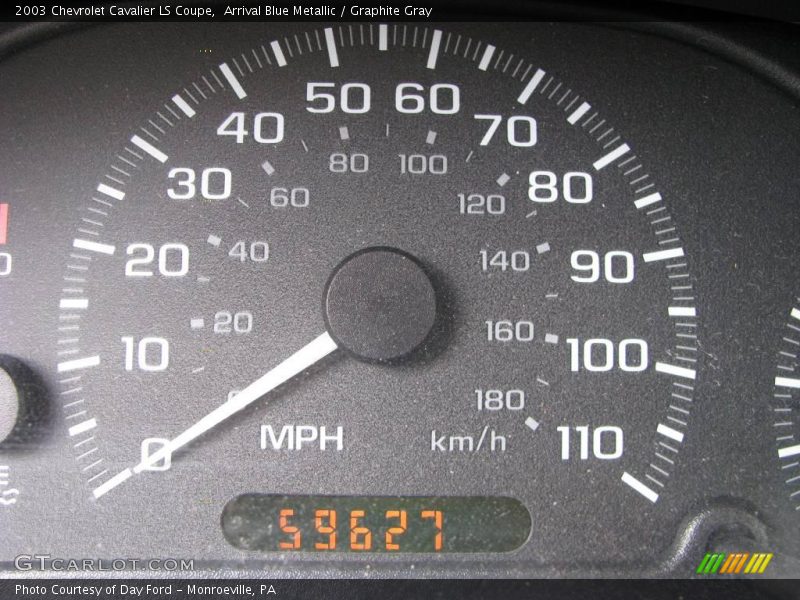 Arrival Blue Metallic / Graphite Gray 2003 Chevrolet Cavalier LS Coupe